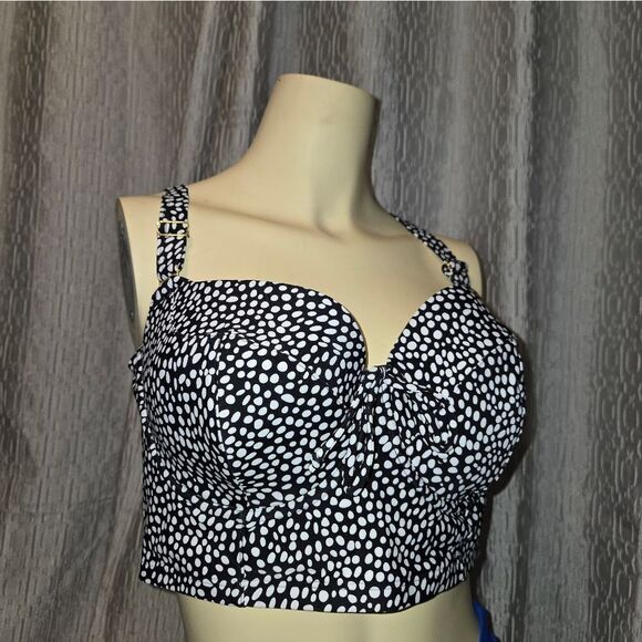 Smart & Sexy Women’s Busted  Tankini Top 36DD NWT B&W - Picture 10 of 14